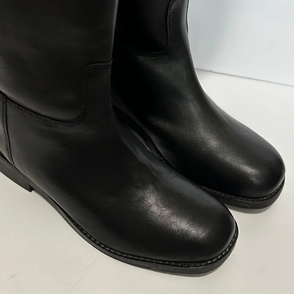 Free People™ Women's 7 M (EU 38) Everly Equestrian Boot in Faded Black NWOT